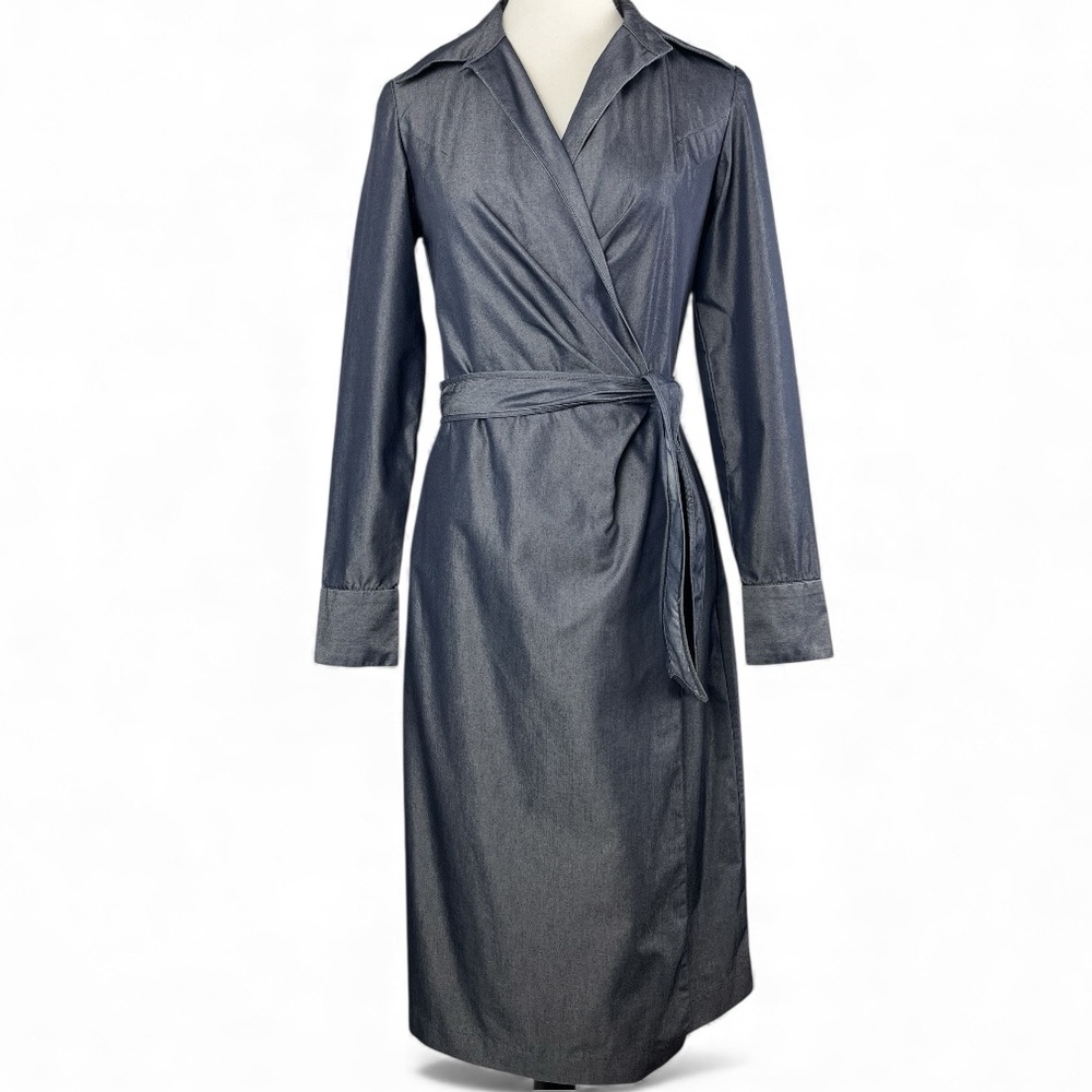 Banana Republic Charcoal Wrap Long Sleeved Dress | 4